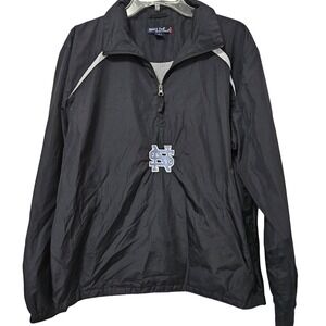 North Carolina Tar Heels Fleece Lined Jacket Men's Med Black Embroidered VGUC